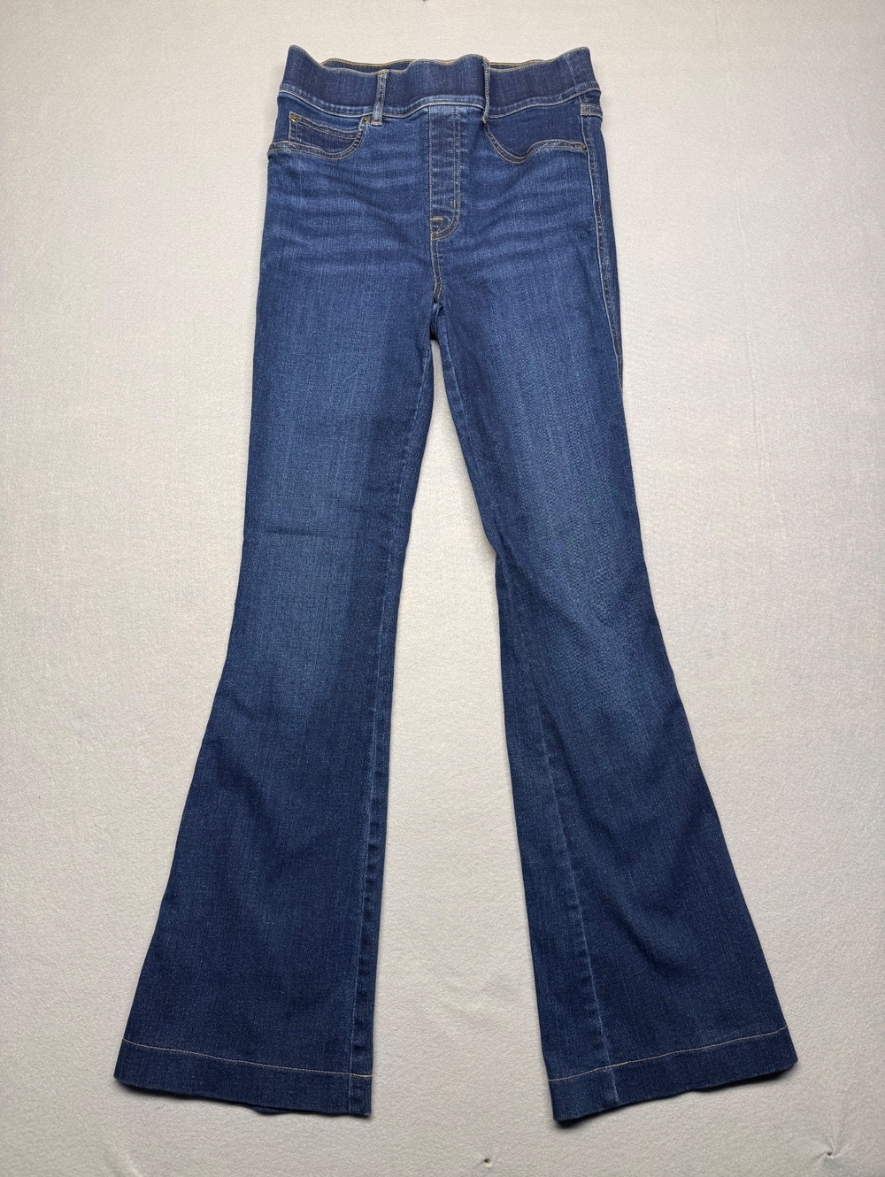 SPANX Flared Jeans Women Small Blue Stretch Denim